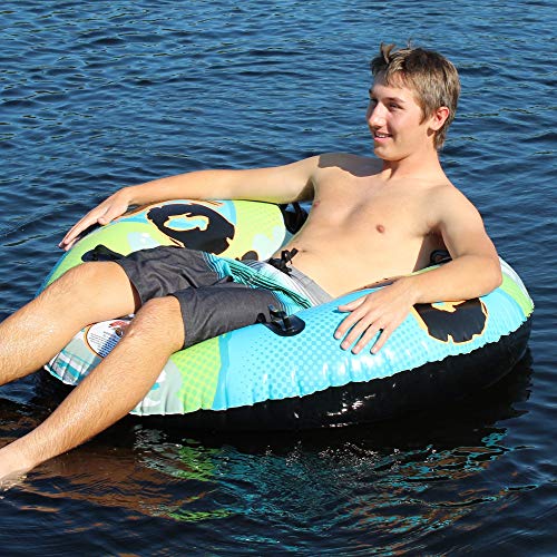 Flexible Flyer Tornado 2-Person Water and Snow Tube. Round Inflatable Pool Float and Double Sled, 50 inches (I50)