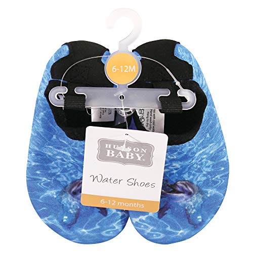 Hudson Baby Unisex-Child Water Shoes for Sports, Yoga, Beach and Outdoors, Baby and Toddler Dolphins, 18-19 Infant