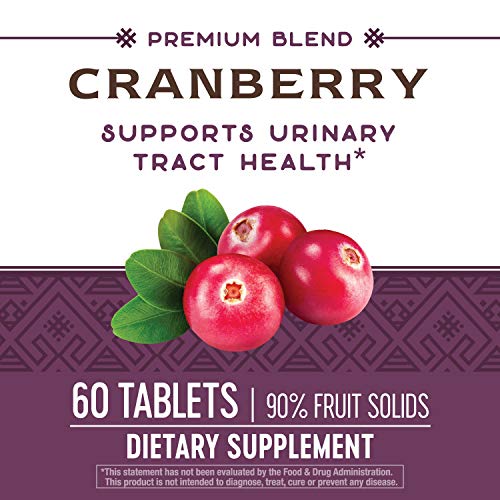Nature's Way Premium Blend Cranberry, Urinary Tract Health Support* Supplement with Vitamin C, 60 Tablets