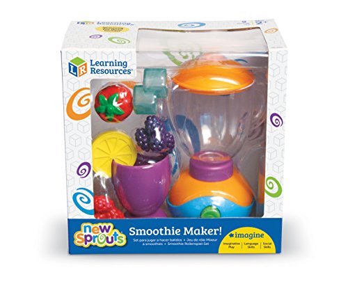 Learning Resources New Sprouts Smoothie Maker!, Pretend Mixer for Kids, Kitchen Toys for Kids, Play Food, 9 Pieces, Ages 2+