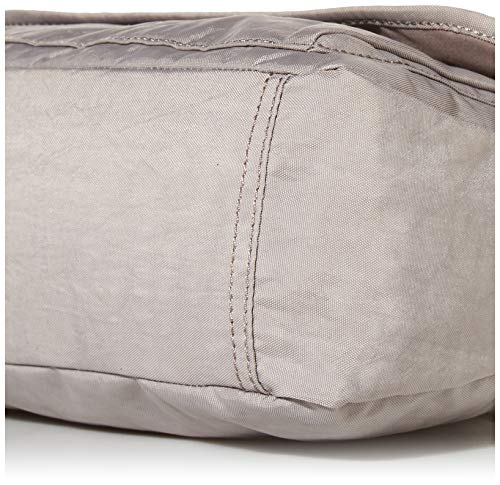 Kipling womens WomenÂ’s Aisling Bag, Lightweight Everyday Purse, Nylon Shoulder Crossbody Bag, Grey Gris, 12 L x 8.87 H 4 D US