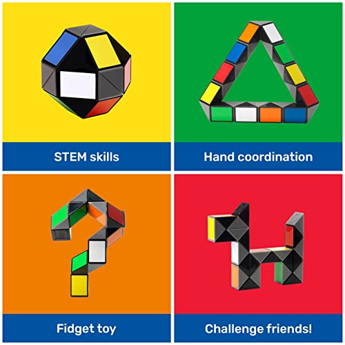 Rubik’s Twist, Colorful 3D Puzzle Classic Brain Teaser Retro Fidget Toy Bend and Twist Into Shapes Objects Animals, for Adults and Kids Ages 8 and up