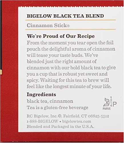 Bigelow Cinnamon Stick Black Tea, Caffeinated, 20 Count (Pack of 6), 120 Total Tea Bags
