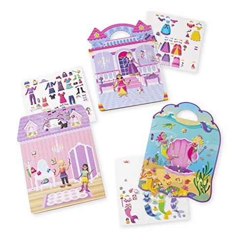 Melissa and Doug Puffy Sticker Activity Books Set: Dress-Up, Princess, Mermaid - 208 Reusable Stickers - Dress Up Doll Stickers, Restickable Puffy Sticker Books For Kids Ages 4+- FSC-Certified Materials
