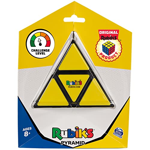 Rubik’s Pyramid, Pocket Color-Matching Triangular Travel Cubing Puzzle Retro Challenging Brain Teaser Fidget Toy, for Adults and Kids Ages 8 and up