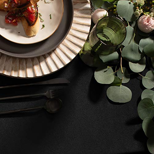 Gee Di Moda Rectangle Tablecloth | 90 x 132 Inch - Black Rectangular Table Cloth for 6 Foot Table in Washable Polyester | Great for Buffet Table, Parties, Holiday Dinner, Wedding and Baby Shower
