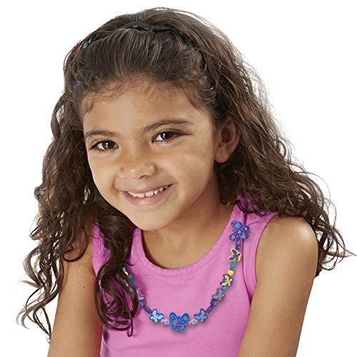 Melissa and Doug Created by Me! Butterfly Beads Wooden Bead Kit, 120+ Beads for Jewelry-Making