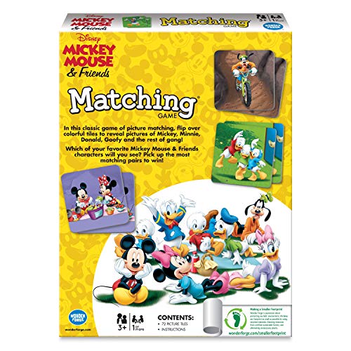 Mickey Mouse and Friends Matching Game by Wonder Forge | For Boys and Girls Age 3 to 5 | A Fun and Fast Memory Game for Kids | Mickey, Minnie Mouse, Pluto, Goofy, and more