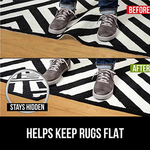 The Original Gorilla Grip Extra Strong Rug Pad Gripper, Grips Keep Area Rugs in Place, Thick, Slip and Skid Resistant Pads for Hard Floors Under Carpet Mat Cushion and Hardwood Floor Protection 2x3 FT