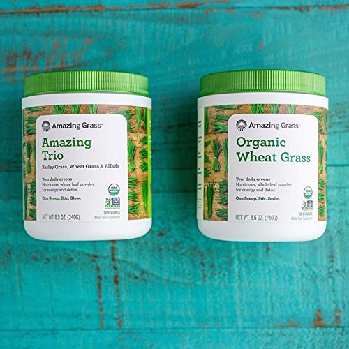 Amazing Grass Wheat Grass Powder: 100% Whole-Leaf Wheat Grass Powder for Energy, Detox and Immunity Support, Chlorophyll Providing Greens, 30 Servings