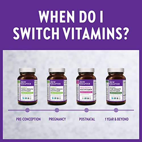 New Chapter Advanced Perfect Prenatal Vitamins - 48ct, Organic, Non-GMO Ingredients for Healthy Baby and Mom - Folate (Methylfolate), Iron, Vitamin D3, Fermented with Whole Foods and Probiotics