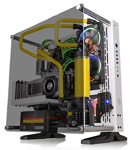 Thermaltake Core P3 ATX Tempered Glass Gaming Computer Case Chassis, Open Frame Panoramic Viewing, White Edition, CA-1G4-00M6WN-05, Snow