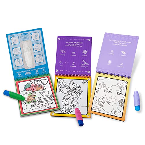 Melissa and Doug On the Go Water Wow! Reusable Water-Reveal Activity Pads, 3-pk, Makeup, Fairy Tales, Animals - Travel Toys, Party Favors, Stocking Stuffers, Mess Free Coloring Books For Kids Ages 3+