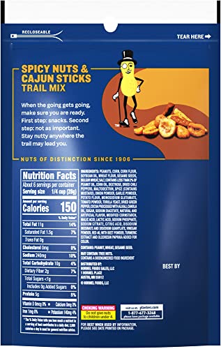 Planters Spicy Nuts and Cajun Sticks Trail Mix, 6 Ounce (Pack of 12)