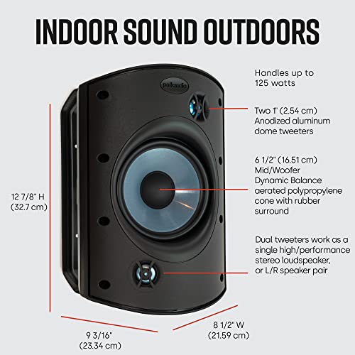 Polk Audio Atrium 8 SDI Flagship Outdoor All-Weather Speaker (Black) - Use as Single Unit or Stereo Pair | Powerful Bass and Broad Sound Coverage