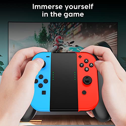 TALK WORKS Gaming Grip for Nintendo Switch Joy-Con - Secure Fit Gaming Controller Grip, Gamer Accessories for Joy-Con, Handheld Joystick Remote Control Holder, Black