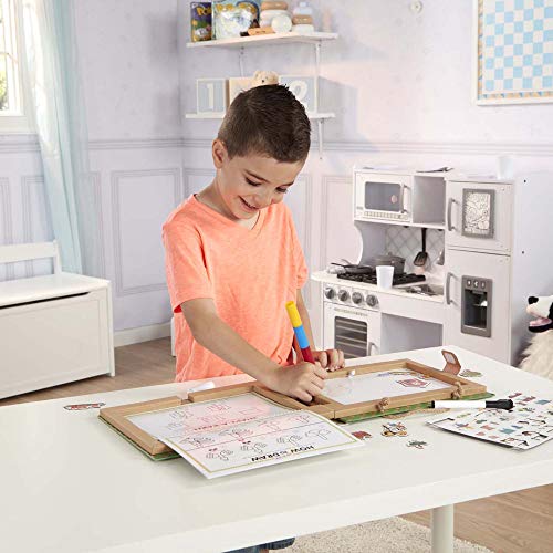 Melissa and Doug Natural Play: Play, Draw, Create Reusable Drawing and Magnet Kit – Farm (38 Magnets, 5 Dry-Erase Markers)