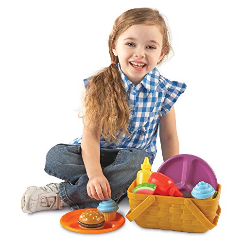 Learning Resources New Sprouts Picnic Set - 15 Pieces, Ages 18+ months, Pretend Play Food for Toddlers, Kitchen Play Toys for Kids