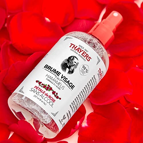 THAYERS Alcohol-Free Witch Hazel Facial Mist Toner with Aloe Vera, Rose Petal, 8 Ounce