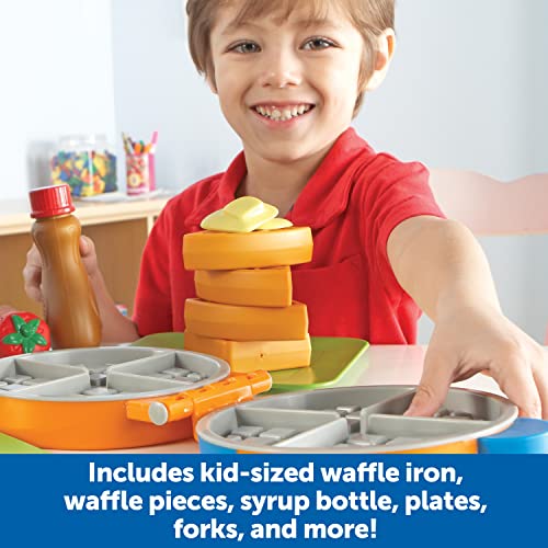 Learning Resources New Sprouts Waffle Time, Pretend Play Food Set, 14 Piece Set, Ages 18 mos+