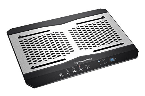 Thermaltake Massive TM Aluminum Panel Dual 120mm Fans Adjustable Temperature Sensor 10'-17' Laptop Notebook Cooling Pad CL-N002-PL12BL-A