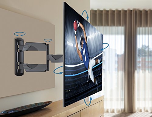 QualGear Qg-TM-A-012 Universal Ultra Slim Low Profile Articulating Wall Mount for 23-55 Inches LED TVs, Black [UL Listed]