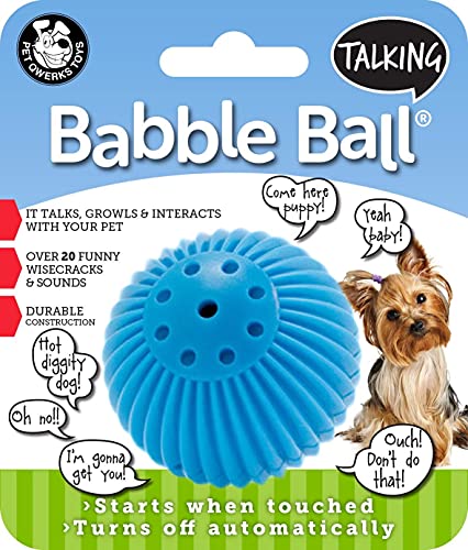 Pet Qwerks Talking Babble Ball - Interactive Chew Dog Toy - Small