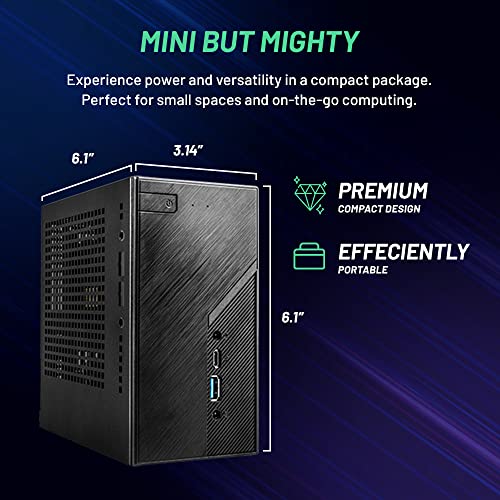 Skytech Mini PC X1 Gaming PC Desktop – AMD Ryzen 5 5600G 3.9 GHz, Radeon Graphics, 500GB NVME SSD, 16GB DDR4 SODIMM RAM, 120W AC Adapter/Wi-Fi, Windows 10 Home 64-bit