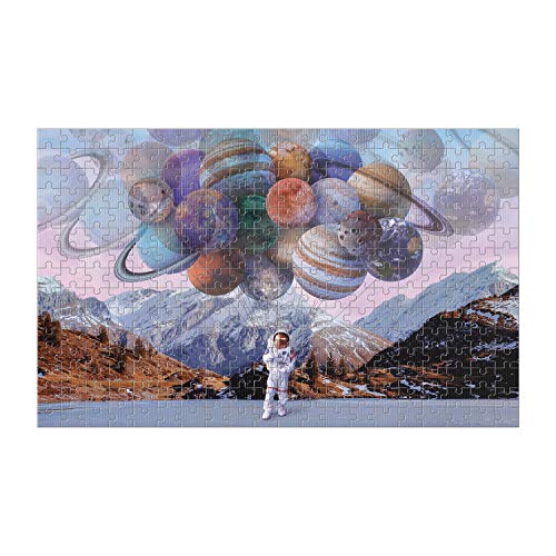 Space Bound 300 Piece Lenticular Puzzle from Galison - Watch The Planet Balloons Float into Outer Space with This Surreal Jigsaw Puzzle, Challenging and Fun, 17.75' x 11', Unique Gift Idea