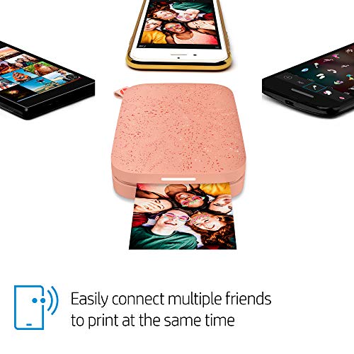 HP Sprocket Portable 2x3' Instant Photo Printer (Blush) Print Pictures on Zink Sticky-Backed Paper from your iOS and Android Device.