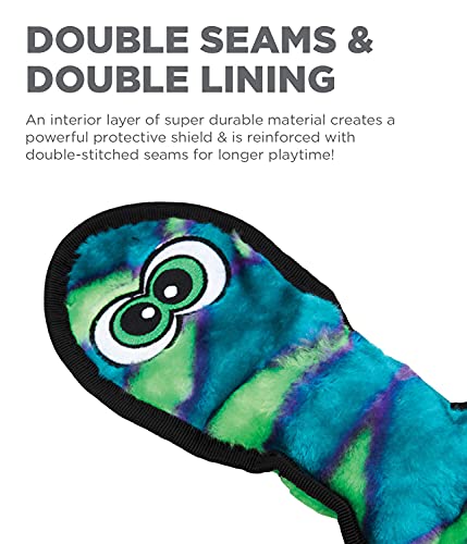 Outward Hound Invincibles Blue Snake Plush Dog Toy, Large