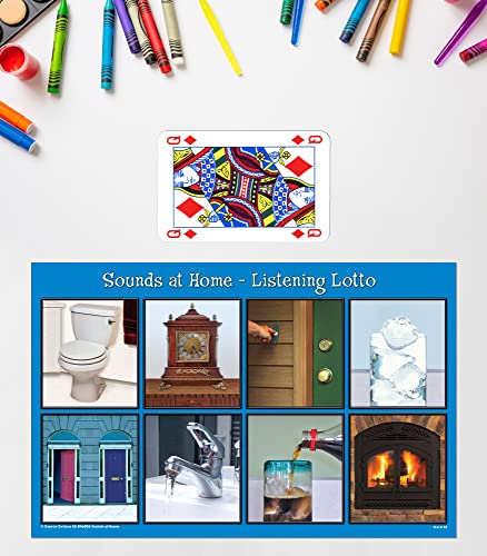Key Education Listening Lotto: Sounds at Home, Children's Auditory, Pre-Reading Language Learning Matching Board Game, 12 Photographic Game Boards With Audio CD, 1-12 Players, Ages 4+