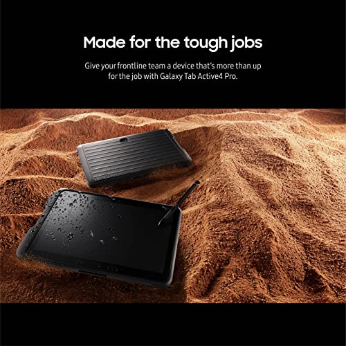 SAMSUNG Galaxy TabActive4 Pro 10.1” 64GB Wi-Fi Android Work Tablet, LTE Unlocked, 4GB RAM, Rugged Design, Sensitive Touchscreen, Long-Battery Life-for Workers, SM-T630UZKAN20, Black