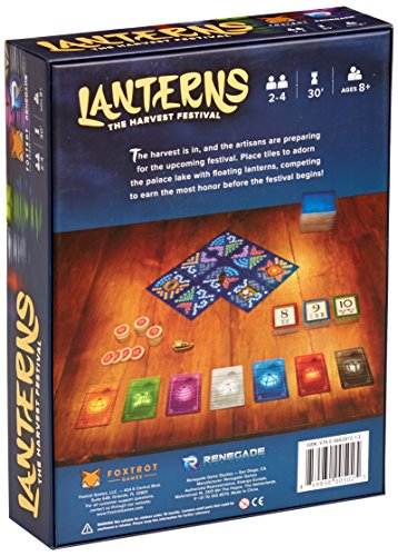 Lanterns: The Harvest Festival, Fast Paced Card Game Set, 2-4 Players, 30 Min Playing Time, Place Tiles to Adorn the Palace Lake with Floating Lanterns, Earn the Most Honor Before the Festival Begins