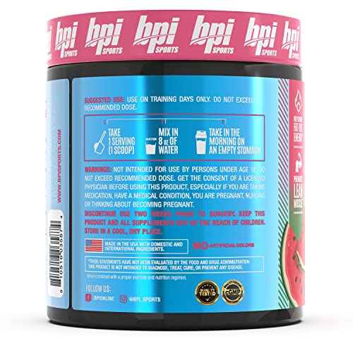 BPI Sports Best BCAA Shredded - Converts Fat to Energy - Weight Loss and Lean Muscle Support - Post-Workout Recovery - Watermelon Ice, 25 Servings, 275 g