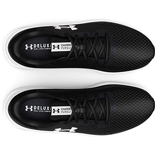 Under Armour Men's Charged Pursuit 3 Running Shoe, Black (001)/White, 13