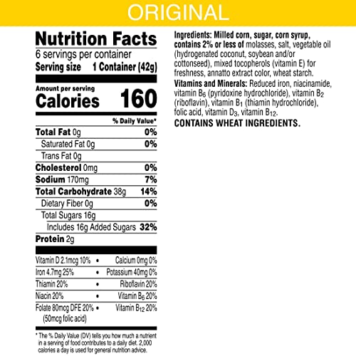 Corn Pops Cold Breakfast Cereal Cups, Original, 5.62lb Case (60 Cups)