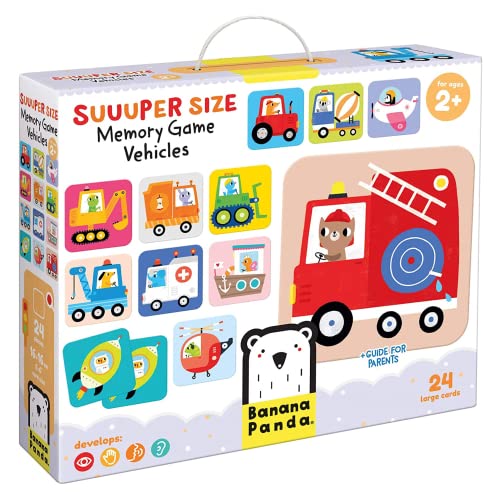 Banana Panda - Suuuper Size Memory Game Vehicles - Educational Matching Activity for Kids Ages 2 Years +