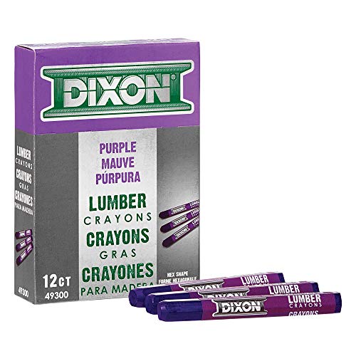 Dixon Industrial Lumber Marking Crayons, 4.5' x 1/2' Hex, Purple, 12-Pack (49300)