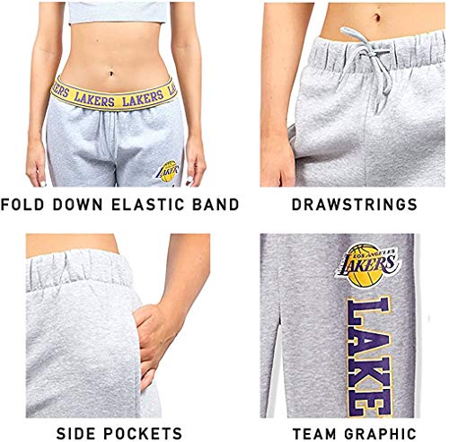 Ultra Game NBA Philadelphia 76ers Womens Jogger Pants Active Basic Fleece Sweatpants , Heather Gray, Medium