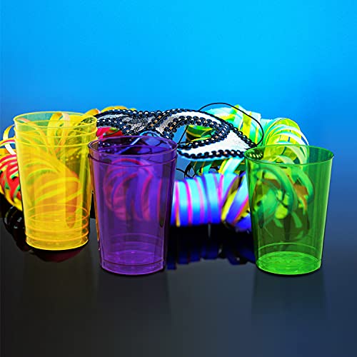 Party Essentials Hard Plastic Party Cups/Tumblers, 10-Ounce, Mardi Gras Mix, 50-Count