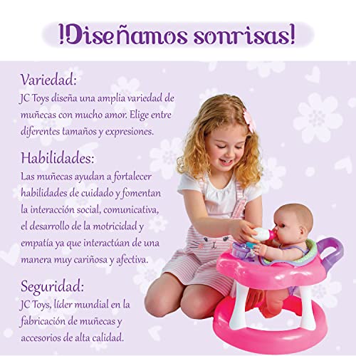 JC Toys Lots to Love Babies 14'' Doll and Walker | Wheeled Walker Gift Set and Accessories | Posable and Waterproof | Ages 2+' (16198), Pink