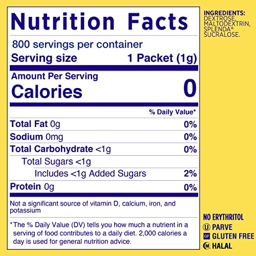 Splenda No Calorie Sweetener Value Pack, 800 Individual Packets (Pack of 1), 28.22 Ounce
