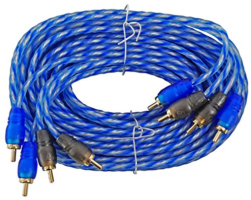 Rockville RTR174 17 Foot 4 Channel Twisted Pair RCA Cable Split Pin, 100% Copper