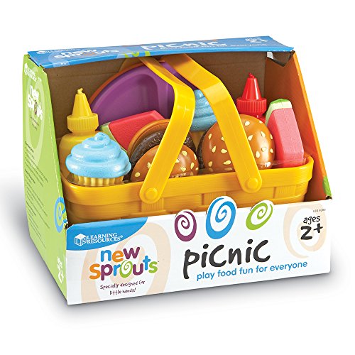 Learning Resources New Sprouts Picnic Set - 15 Pieces, Ages 18+ months, Pretend Play Food for Toddlers, Kitchen Play Toys for Kids