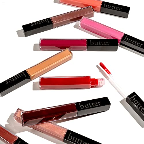butter LONDON Plush Rush Plumping Lip Gloss, Ultra-Shine and Hydrating, Improves Lip Texture, Cruelty Free, Free Fall