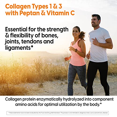 Doctor's Best Collagen Types 1 and 3 with Peptan, Non-GMO, Gluten Free, Soy Free, Supports Hair, Skin, Nails, Tendons and Bones, 1000 mg, 180 Tablets
