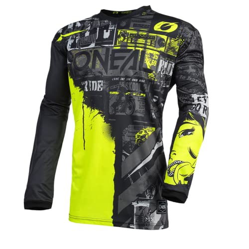 O'Neal Element Jersey Ride, Black/Neon Yellow, L