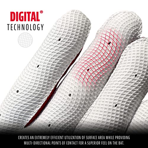 Franklin Sports MLB Digitek Baseball Batting Gloves - Navy/Red - Youth Small