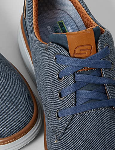 Skechers Men's Moreno Canvas Oxford Shoe, Blue (NVY 417), 10.5 Medium US